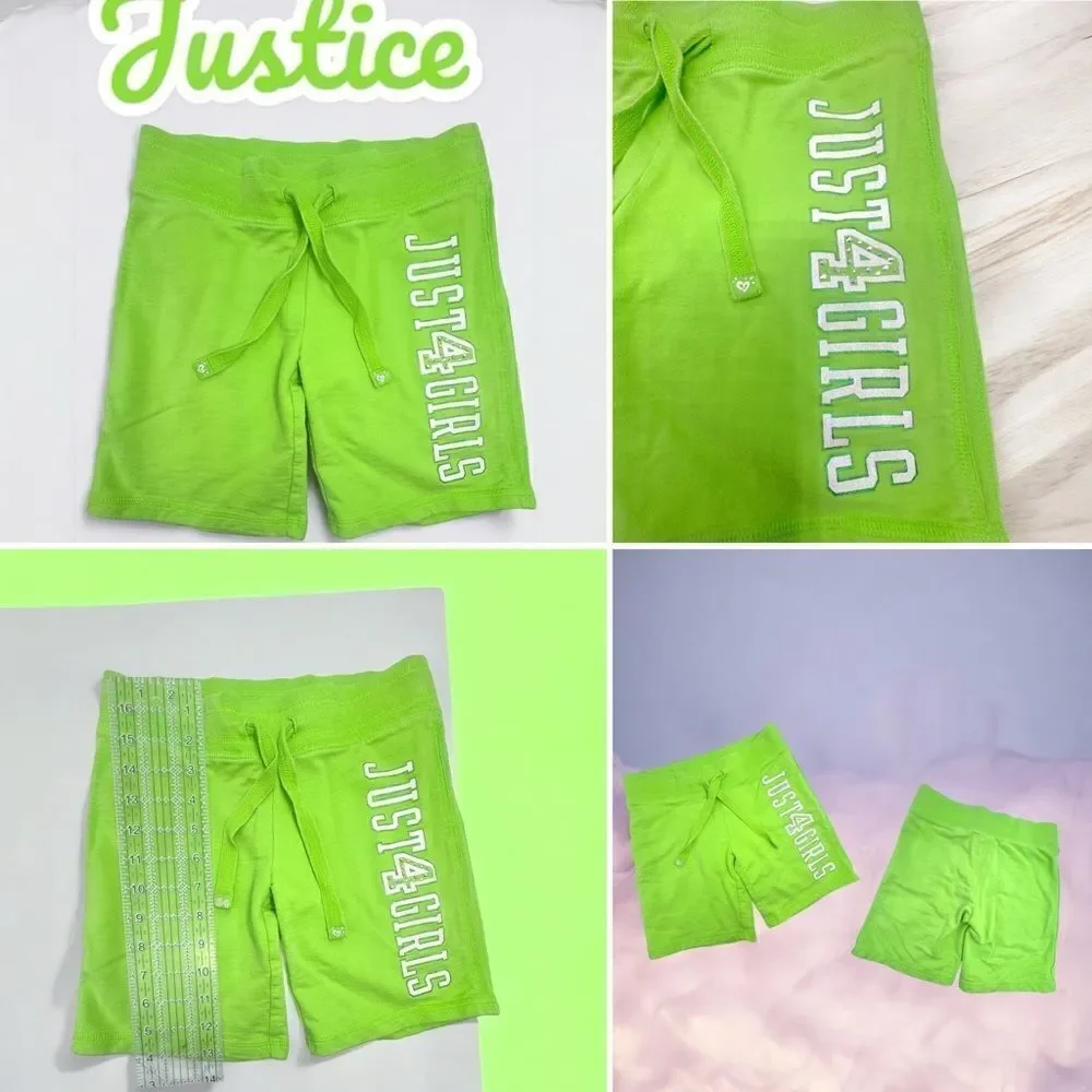 JUSTICE l Just 4 Girls l Neon Green Shorts l 7 l EUC